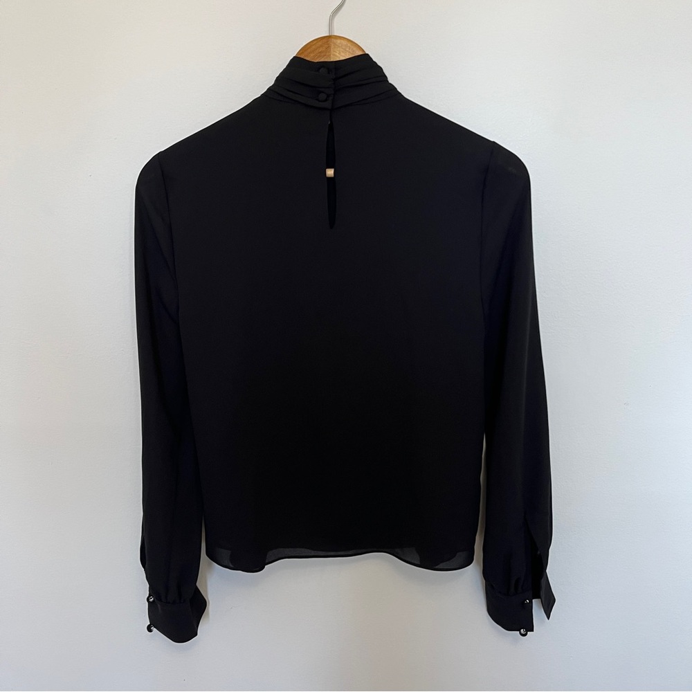 DEREK LAM 10 CROSBY valentine tie blouse in black Size 0 NWOT - Picture 4 of 5